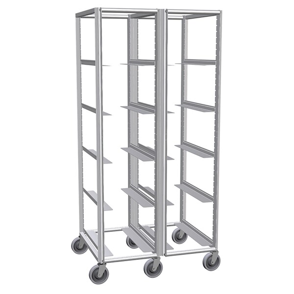 Lockwood Manufacturing 2-Column Mail Tub Caddie, Holds 10 Totes, Adjustable 3.5" Wide Supports RR69-5-3-13-2W - main
